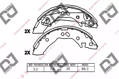 Комлект тормозных накладок DJ PARTS BS1208